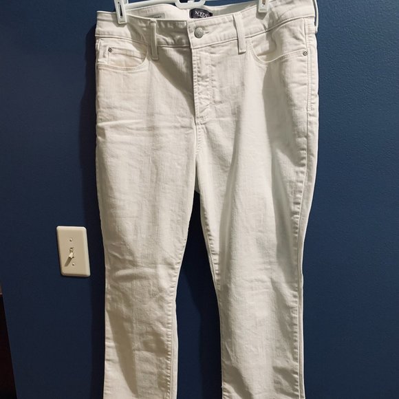 NYDJ Marilyn Straight Leg White Jeans - Size 12 - Picture 3 of 6